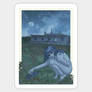 Crow Girl by Moonlight Sticker